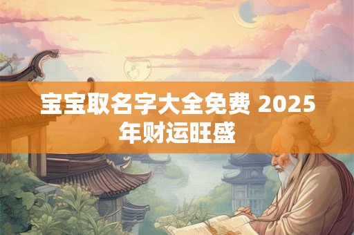 宝宝取名字大全免费 2025年财运旺盛