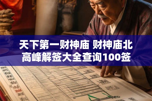 天下第一财神庙 财神庙北高峰解签大全查询100签