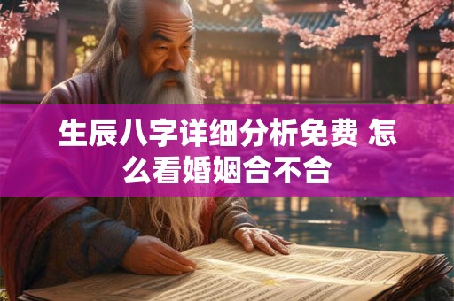 生辰八字详细分析免费 怎么看婚姻合不合