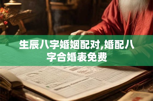 生辰八字婚姻配对,婚配八字合婚表免费
