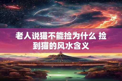 详细阅读:老人说猫不能捡为什么 捡到猫的风水含义 老人说猫不能捡为什么 捡到猫的风水含义