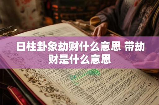 日柱卦象劫财什么意思 带劫财是什么意思