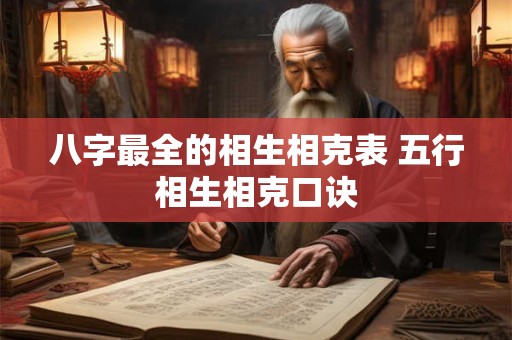 八字最全的相生相克表 五行相生相克口诀