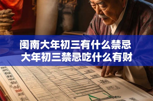 闽南大年初三有什么禁忌 大年初三禁忌吃什么有财