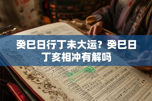 癸巳日行丁未大运？癸巳日丁亥相冲有解吗