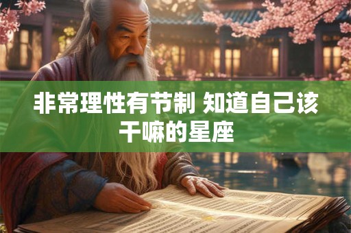 非常理性有节制 知道自己该干嘛的星座