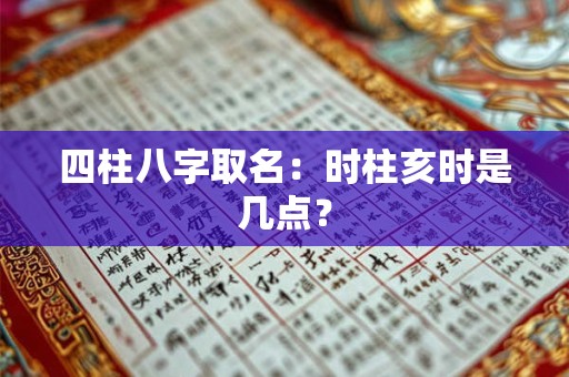 四柱八字取名：时柱亥时是几点？