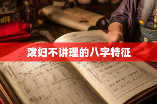 泼妇不讲理的八字特征