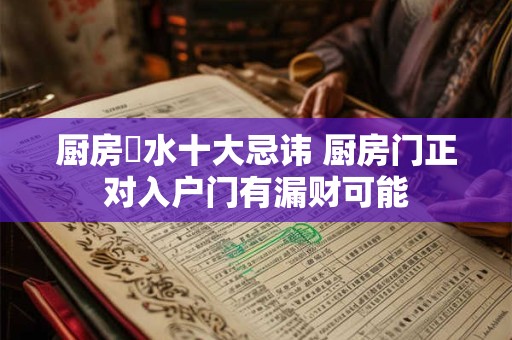 厨房風水十大忌讳 厨房门正对入户门有漏财可能