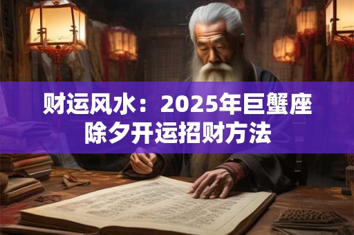 财运风水：2025年巨蟹座除夕开运招财方法