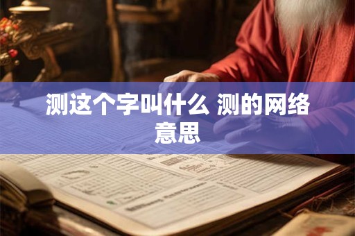测这个字叫什么 测的网络意思