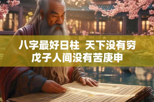 八字最好日柱  天下没有穷戊子人间没有苦庚申