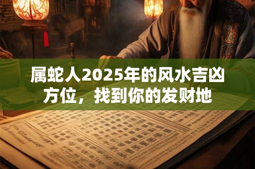 属蛇人2025年的风水吉凶方位，找到你的发财地
