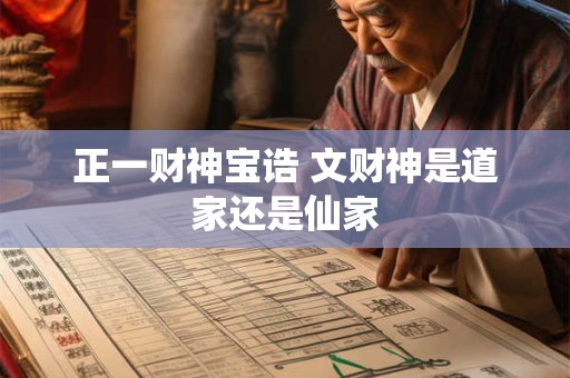 正一财神宝诰 文财神是道家还是仙家