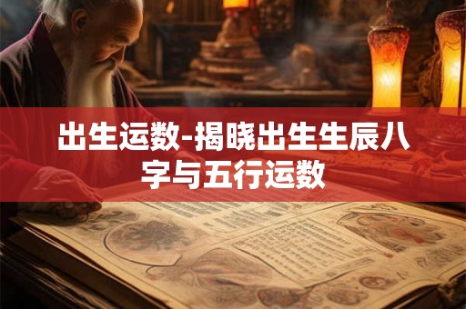 出生运数-揭晓出生生辰八字与五行运数