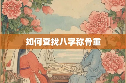 如何查找八字称骨重