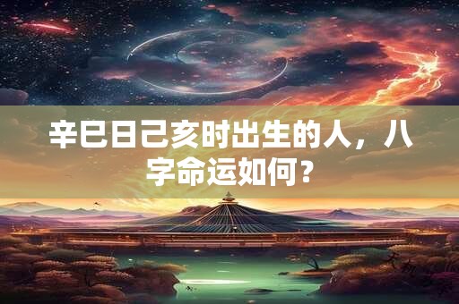 辛巳日己亥时出生的人，八字命运如何？