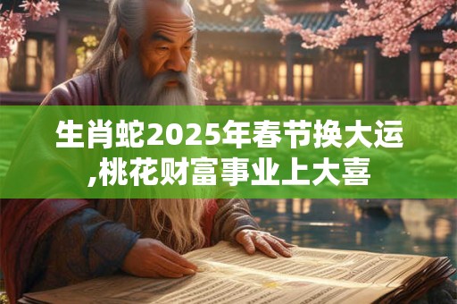 生肖蛇2025年春节换大运,桃花财富事业上大喜