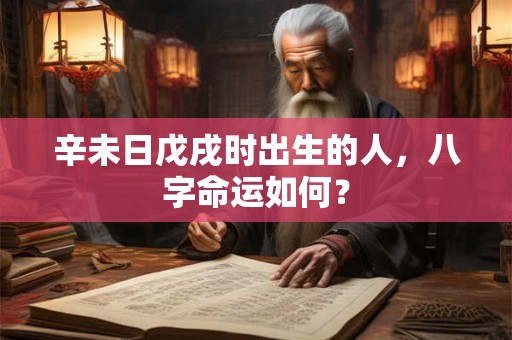 辛未日戊戌时出生的人，八字命运如何？