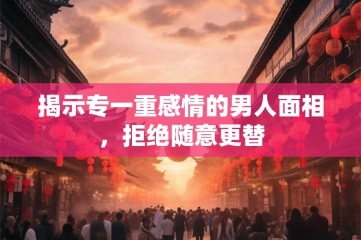 揭示专一重感情的男人面相，拒绝随意更替