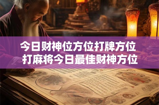 今日财神位方位打牌方位 打麻将今日最佳财神方位