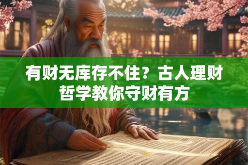 有财无库存不住？古人理财哲学教你守财有方