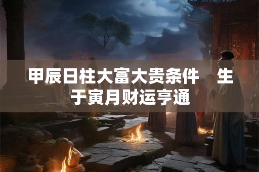 甲辰日柱大富大贵条件 生于寅月财运亨通 甲辰日柱大富大贵条件 生于寅月财运亨通