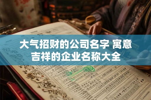 大气招财的公司名字 寓意吉祥的企业名称大全