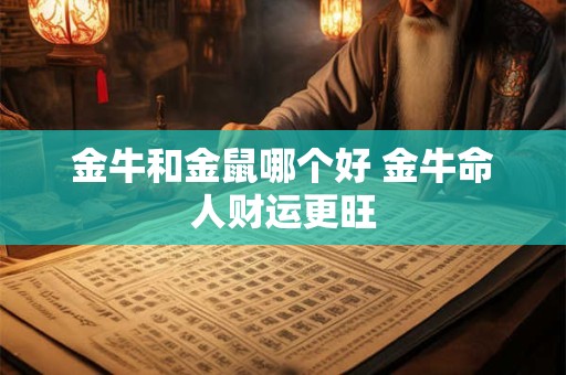 金牛和金鼠哪个好 金牛命人财运更旺