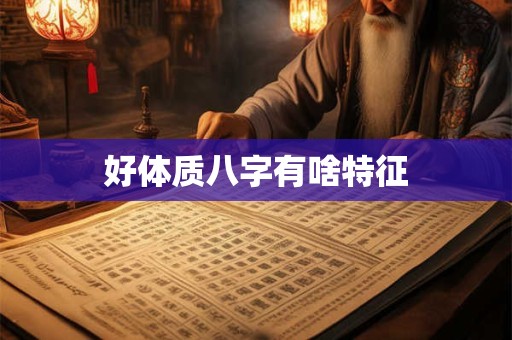 好体质八字有啥特征