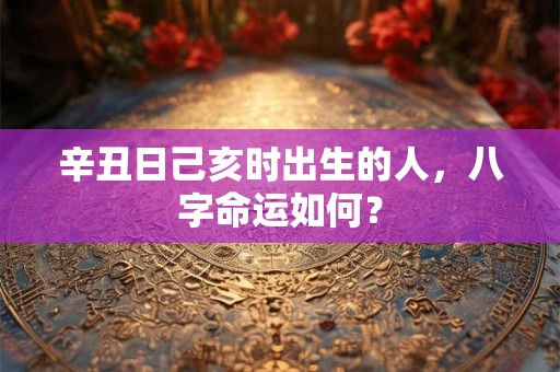 辛丑日己亥时出生的人，八字命运如何？