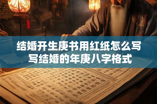 结婚开生庚书用红纸怎么写 写结婚的年庚八字格式