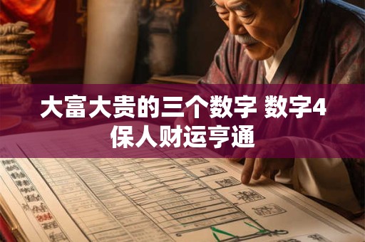 大富大贵的三个数字 数字4保人财运亨通
