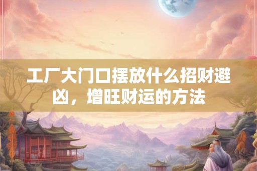 工厂大门口摆放什么招财避凶，增旺财运的方法