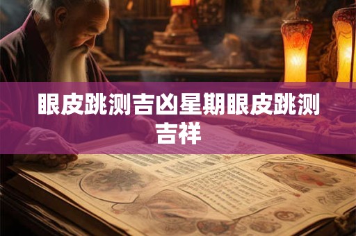 眼皮跳测吉凶星期眼皮跳测吉祥