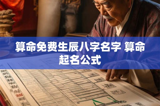 算命免费生辰八字名字 算命起名公式