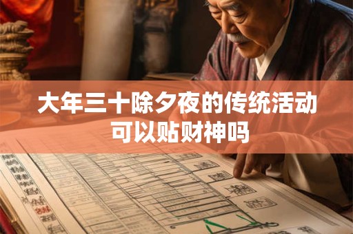详细阅读:大年三十除夕夜的传统活动 可以贴财神吗 大年三十除夕夜的传统活动 可以贴财神吗