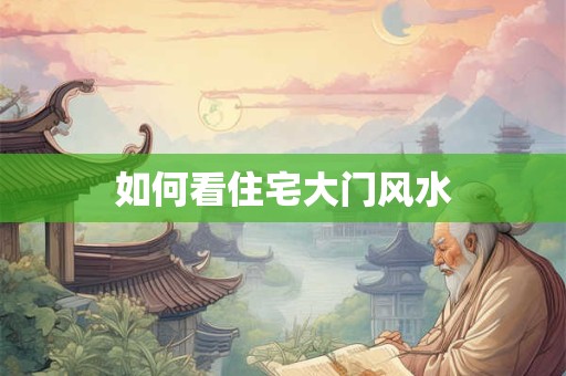 如何看住宅大门风水