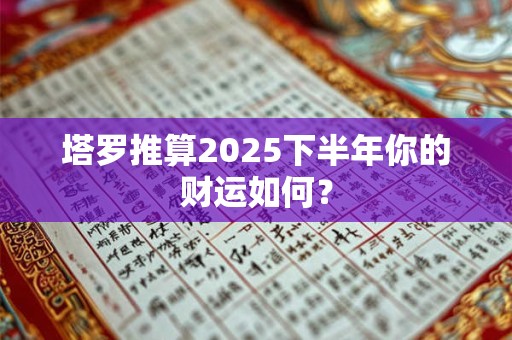塔罗推算2025下半年你的财运如何？