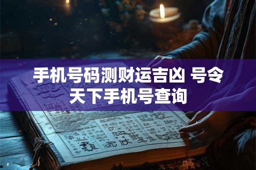 手机号码测财运吉凶 号令天下手机号查询