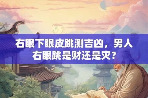 右眼下眼皮跳测吉凶，男人右眼跳是财还是灾？