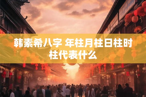 韩素希八字 年柱月柱日柱时柱代表什么