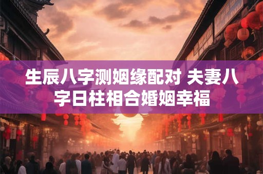 生辰八字测姻缘配对 夫妻八字日柱相合婚姻幸福