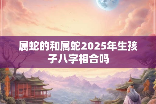 属蛇的和属蛇2025年生孩子八字相合吗
