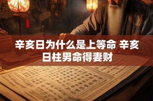 辛亥日为什么是上等命 辛亥日柱男命得妻财