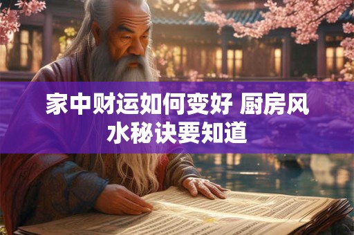 家中财运如何变好 厨房风水秘诀要知道