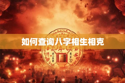 如何查询八字相生相克