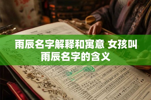 雨辰名字解释和寓意 女孩叫雨辰名字的含义