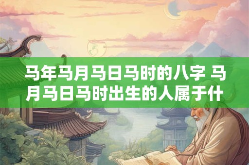马年马月马日马时的八字 马月马日马时出生的人属于什么命