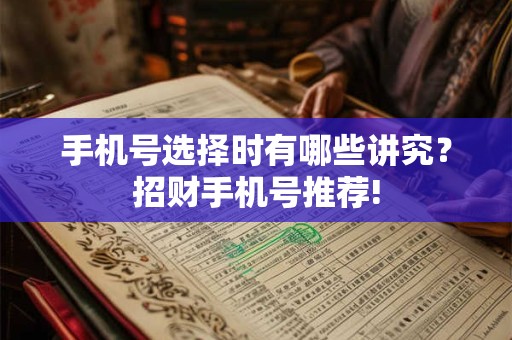 手机号选择时有哪些讲究？招财手机号推荐!